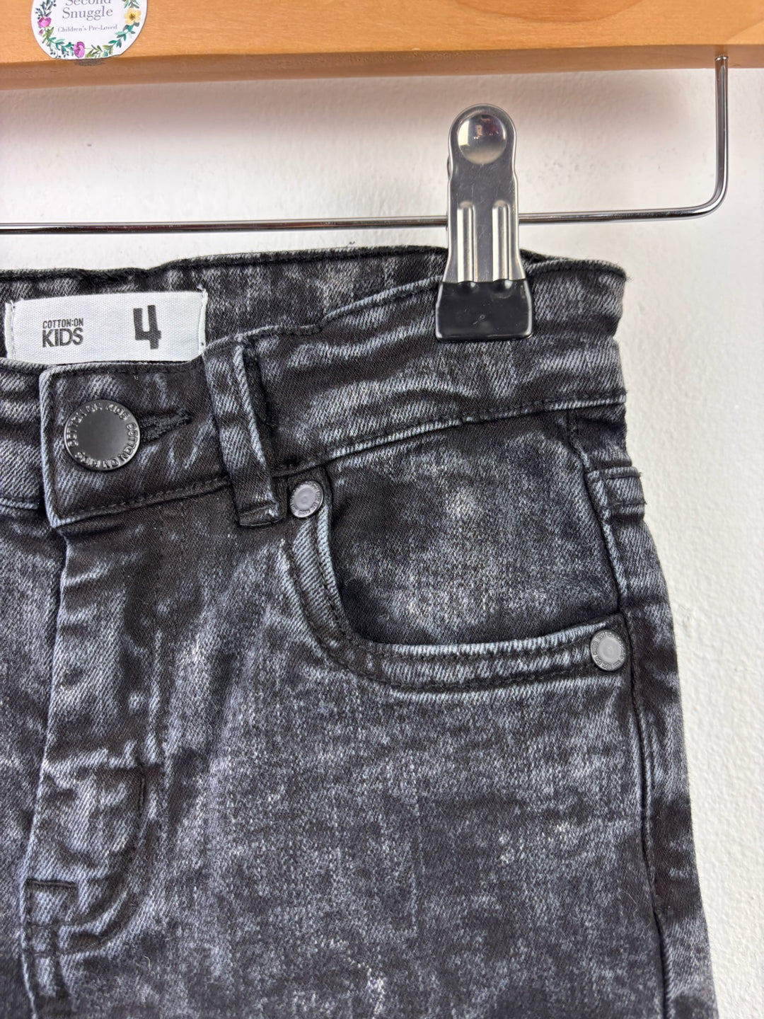 Cotton On Black Acid Wash Denim Shorts 4 Years-Shorts-Second Snuggle Preloved