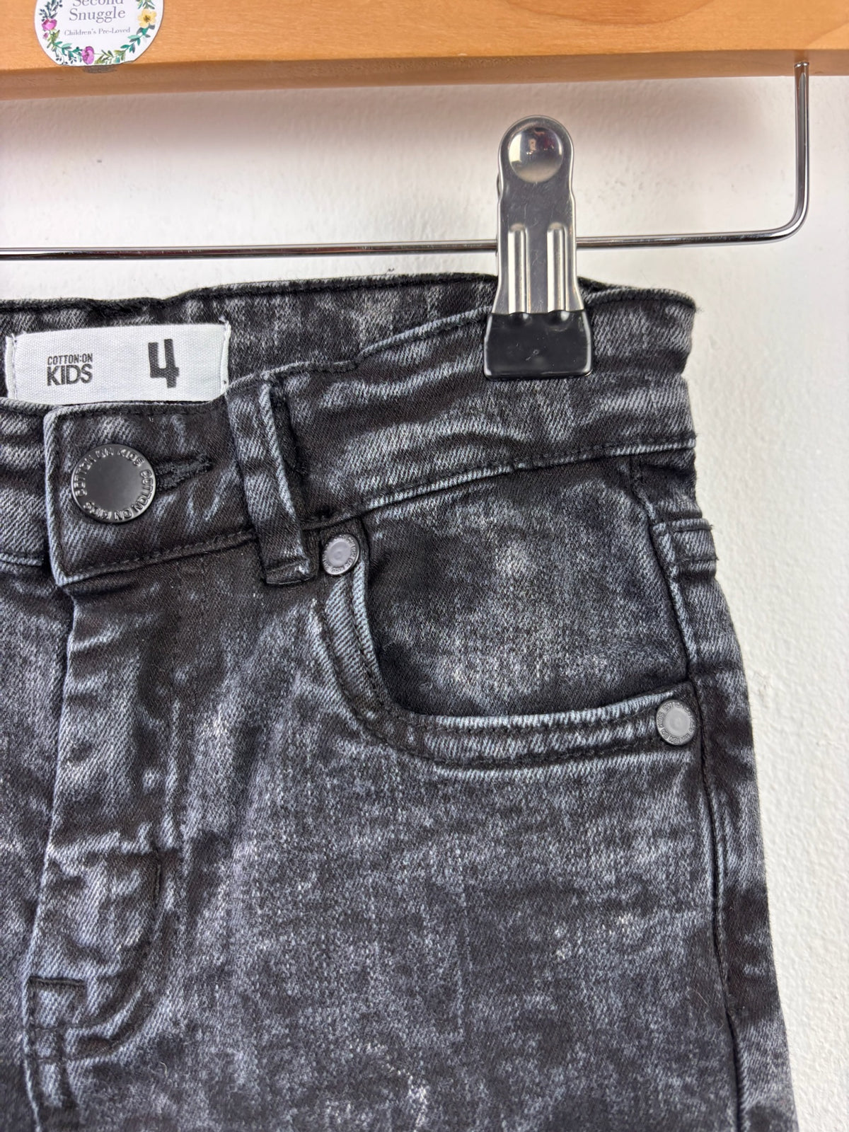 Cotton On Black Acid Wash Denim Shorts 4 Years-Shorts-Second Snuggle Preloved