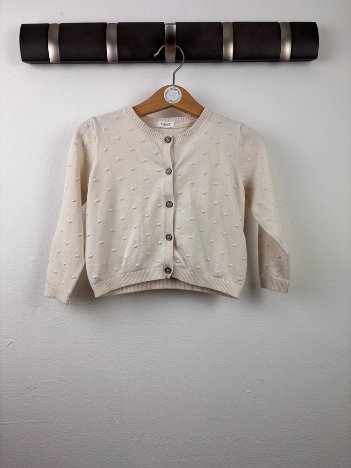 Next Cream Textured Spot Cardigan 12-18 Months-Cardigans-Second Snuggle Preloved