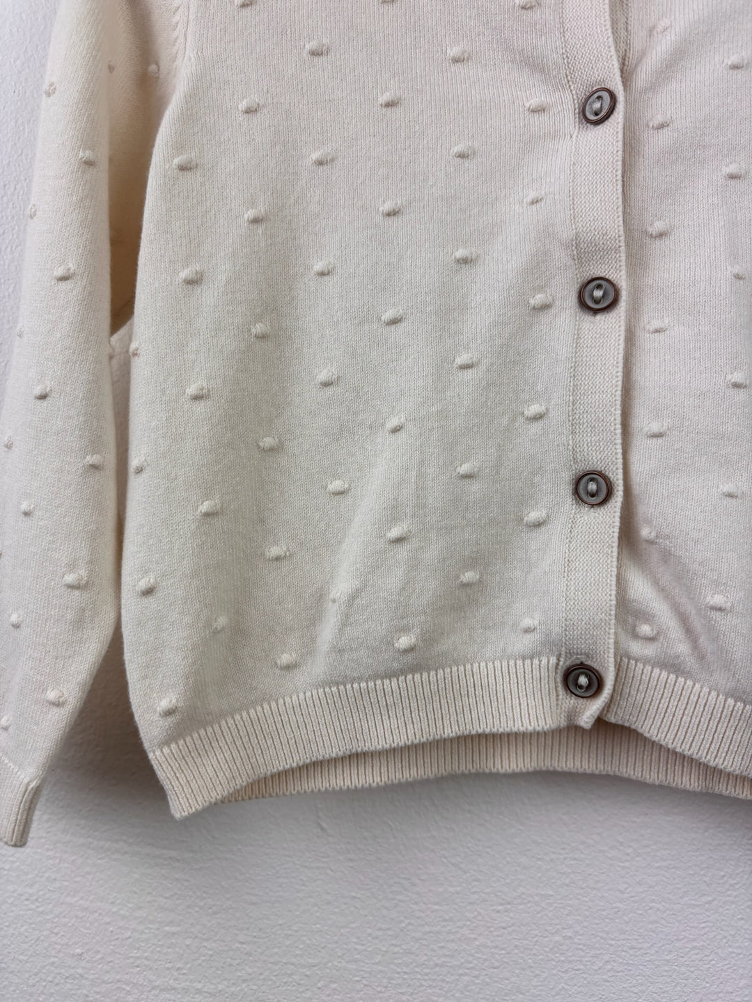 Next Cream Textured Spot Cardigan 12-18 Months-Cardigans-Second Snuggle Preloved