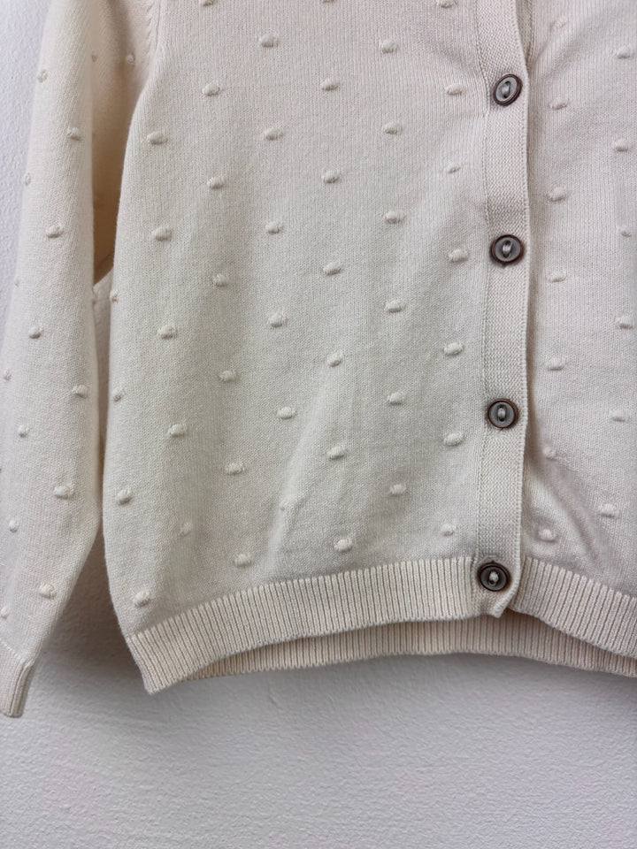 Next Cream Textured Spot Cardigan 12-18 Months-Cardigans-Second Snuggle Preloved