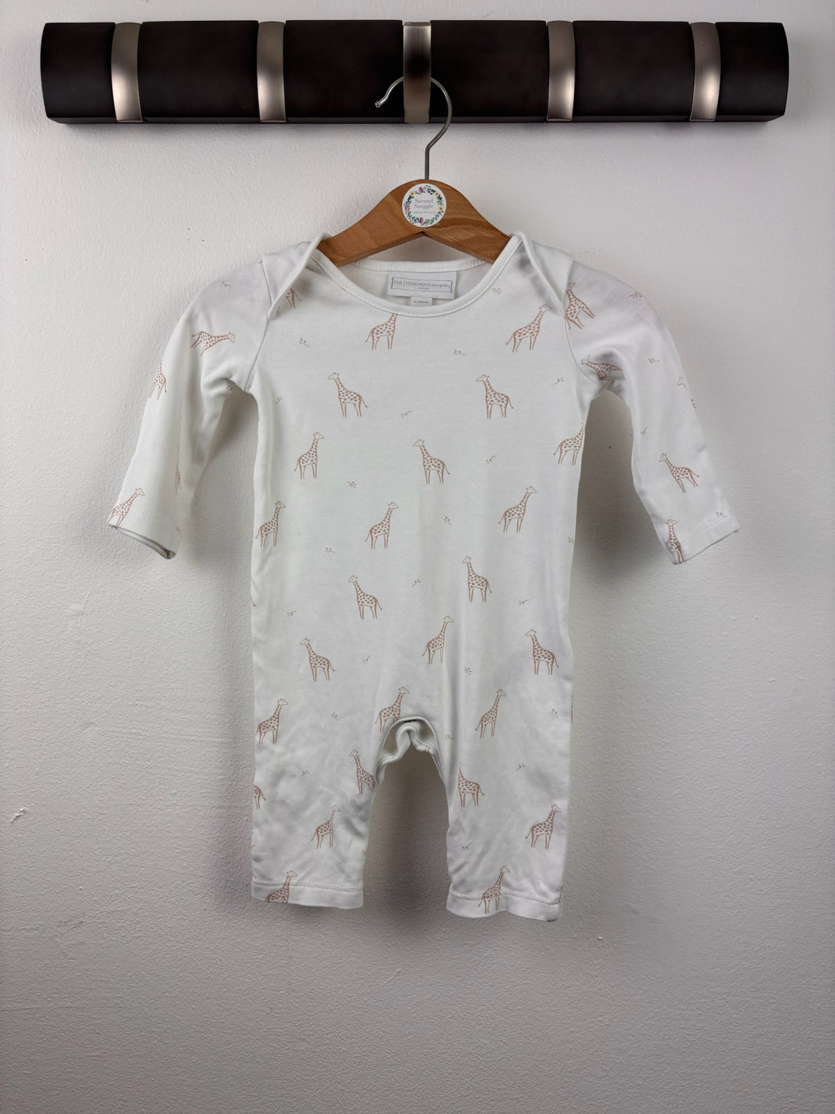 The White Company Cream Giraffe Print Romper 0-3 Months-Rompers-Second Snuggle Preloved