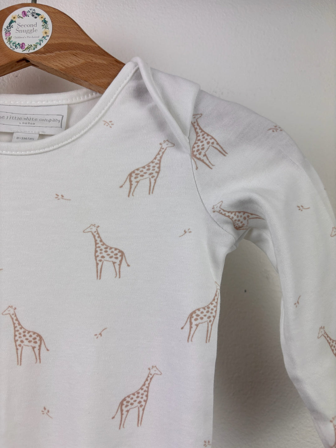 The White Company Cream Giraffe Print Romper 0-3 Months-Rompers-Second Snuggle Preloved
