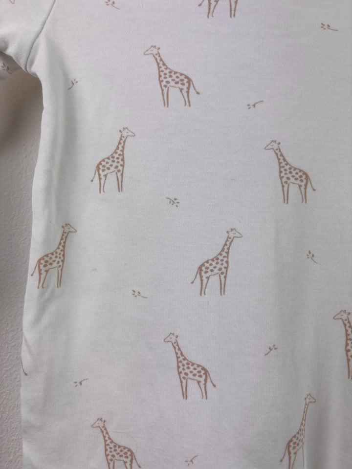 The White Company Cream Giraffe Print Romper 0-3 Months-Rompers-Second Snuggle Preloved