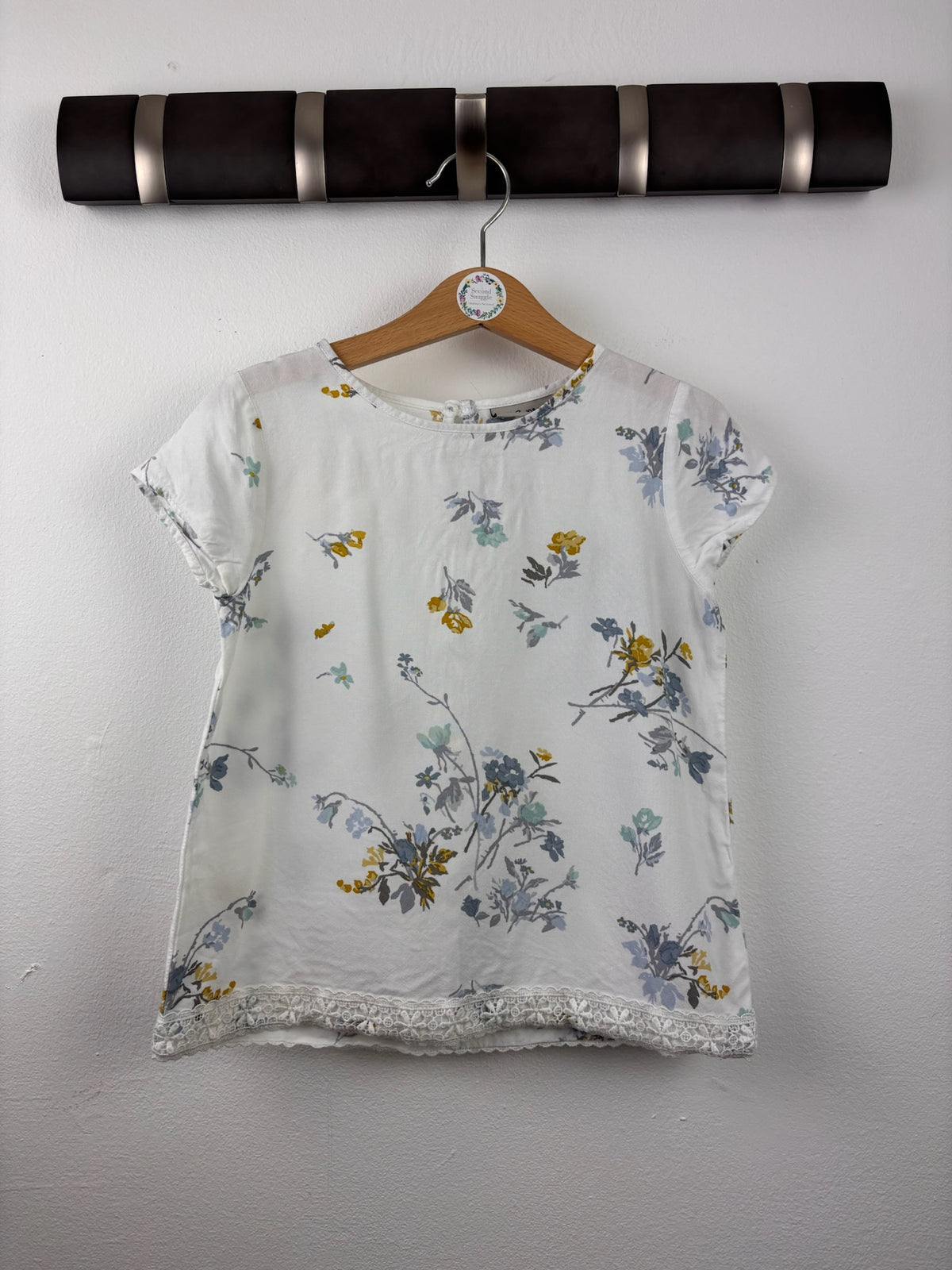 Next Cream Floral Lace Hem Top 5-6 Years-Tops-Second Snuggle Preloved