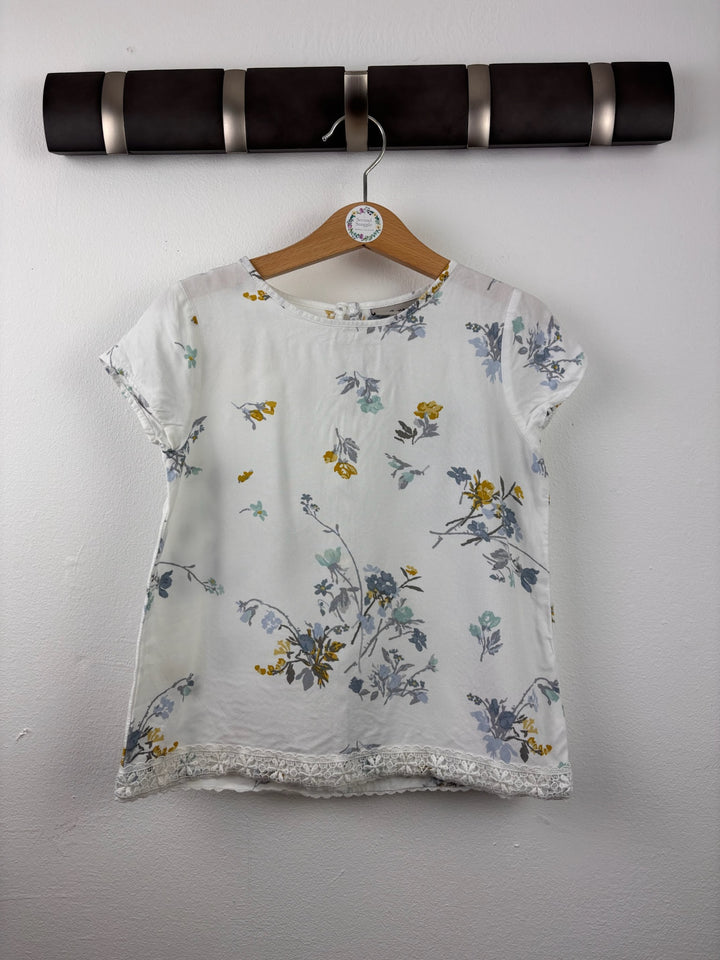 Next Cream Floral Lace Hem Top 5-6 Years-Tops-Second Snuggle Preloved