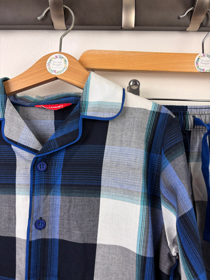 Mini Jammies Blue Check Pyjama Set 6-7 Years-Night Wear-Second Snuggle Preloved