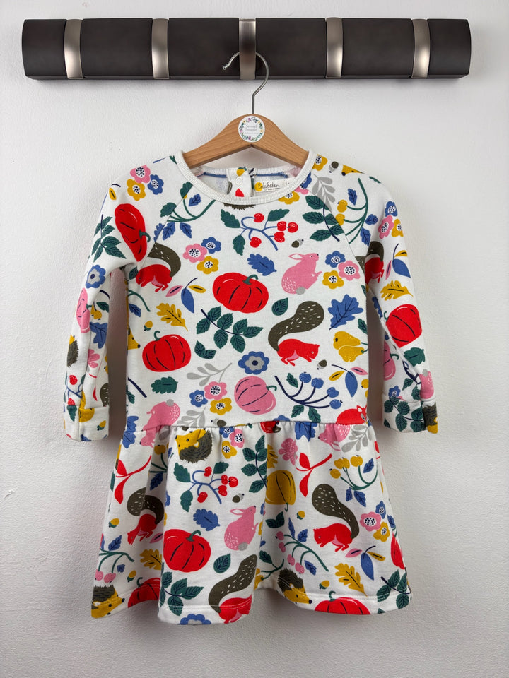 Boden Cream Autumn Woodland Print Dress 18-24 Months-Dresses-Second Snuggle Preloved
