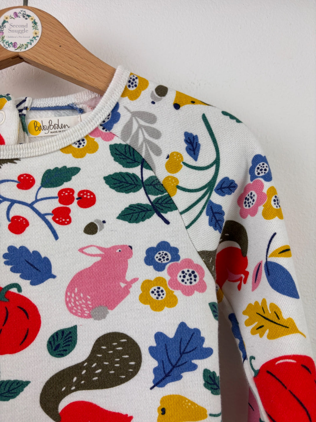 Boden Cream Autumn Woodland Print Dress 18-24 Months-Dresses-Second Snuggle Preloved