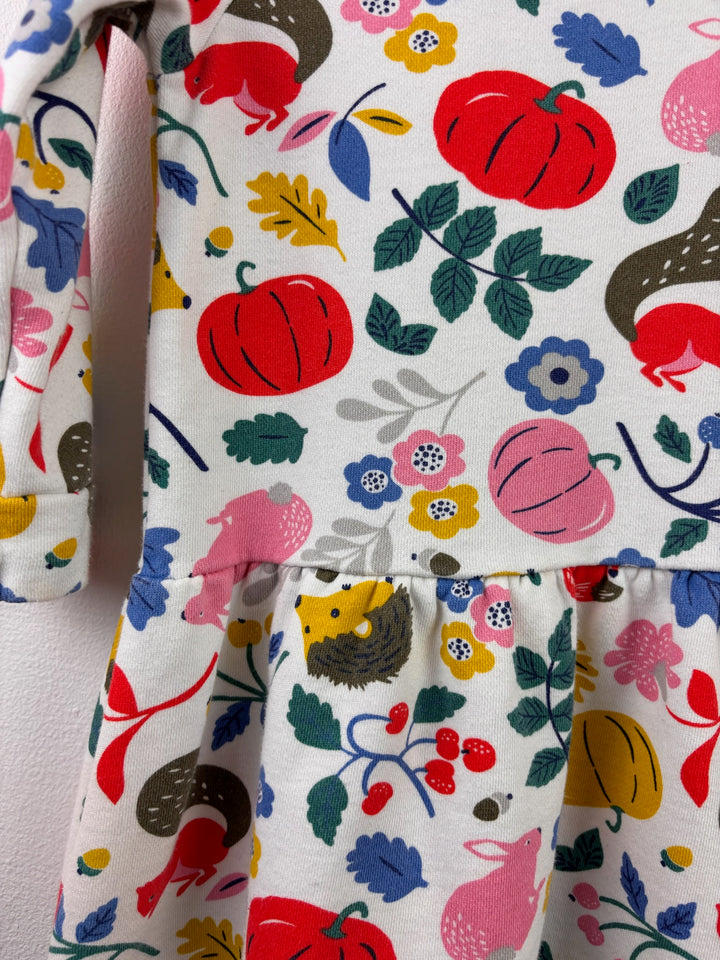 Boden Cream Autumn Woodland Print Dress 18-24 Months-Dresses-Second Snuggle Preloved