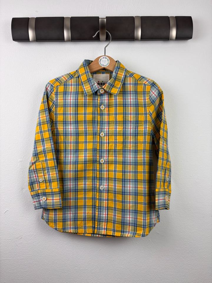 Boden Yellow Check Long Sleeve Shirt 2-3 Years-Shirts-Second Snuggle Preloved