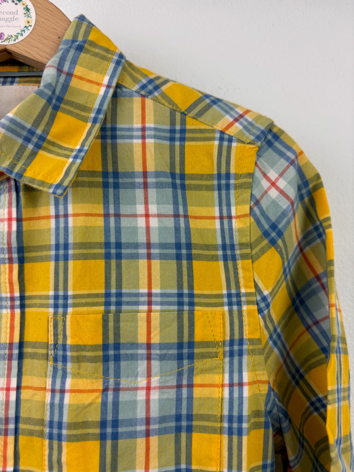 Boden Yellow Check Long Sleeve Shirt 2-3 Years-Shirts-Second Snuggle Preloved
