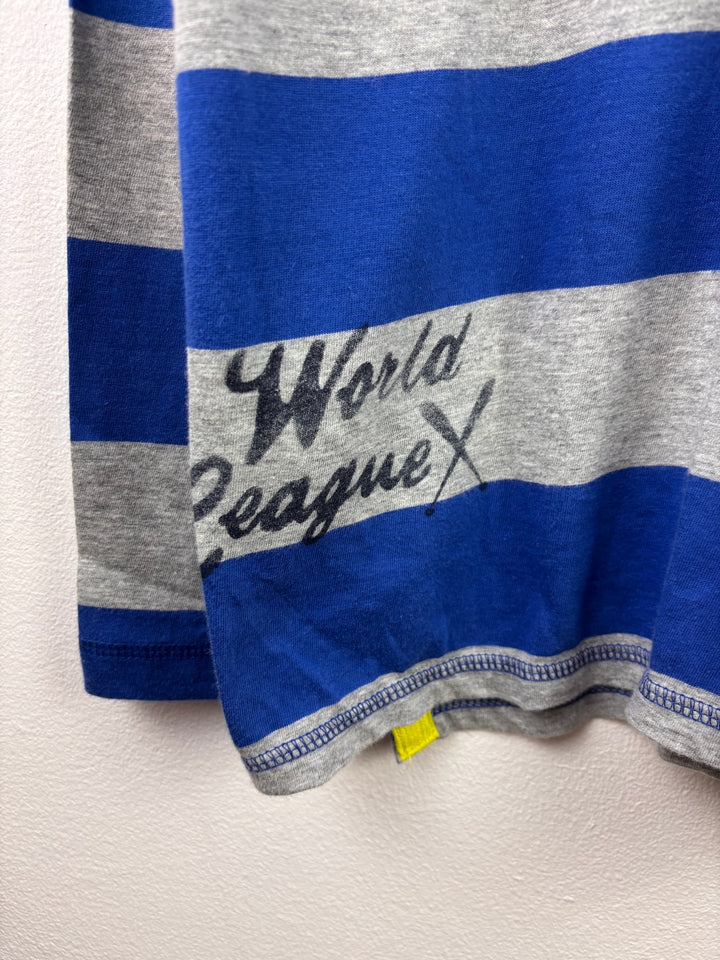 United Colors of Benetton Blue Stripe &amp; Yellow Polo Tops Set 8-9 Years-Tops-Second Snuggle Preloved
