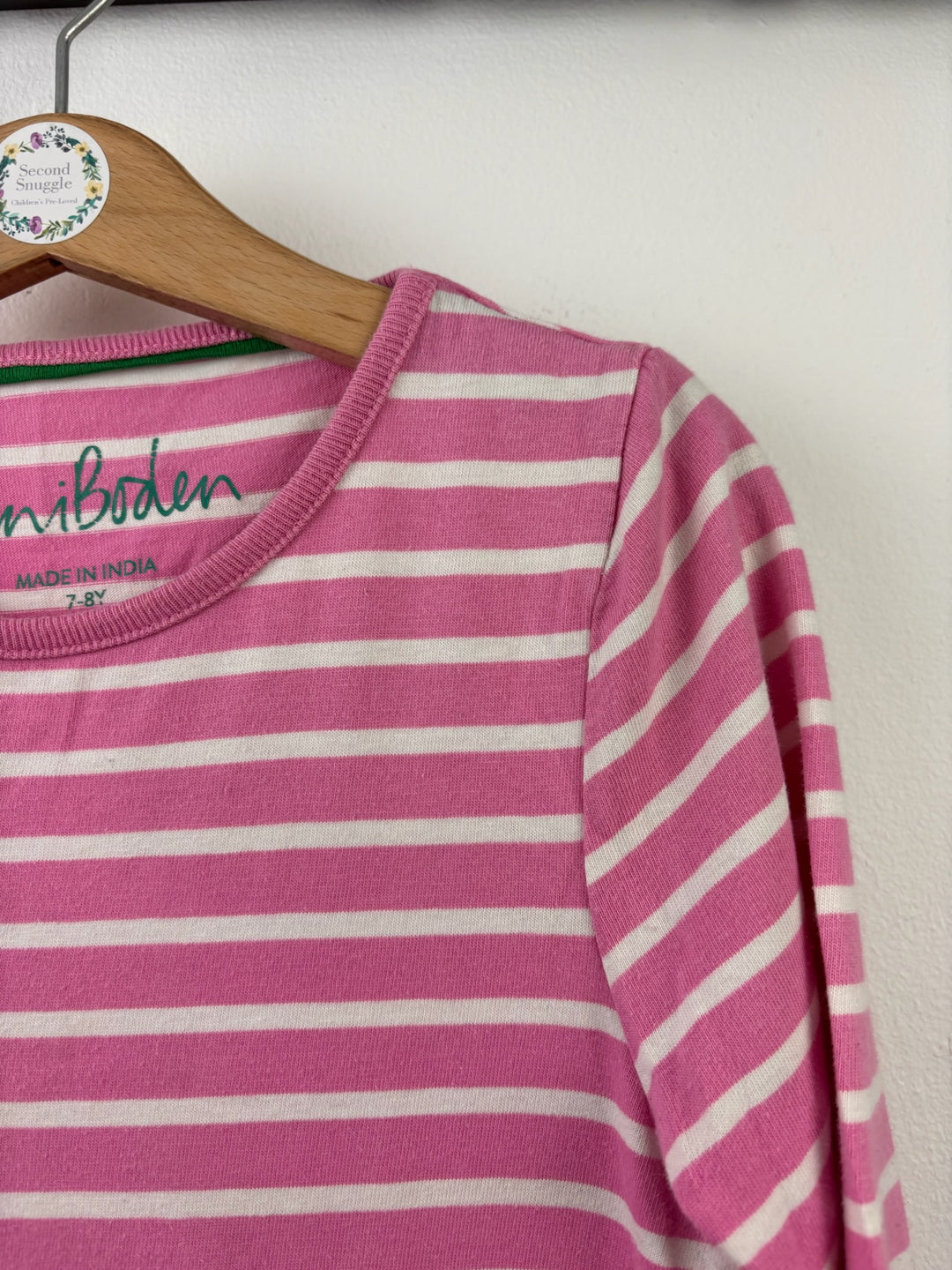 Boden Pink Stripe Hedgehog Appliqué Dress 7-8 Years-Dresses-Second Snuggle Preloved