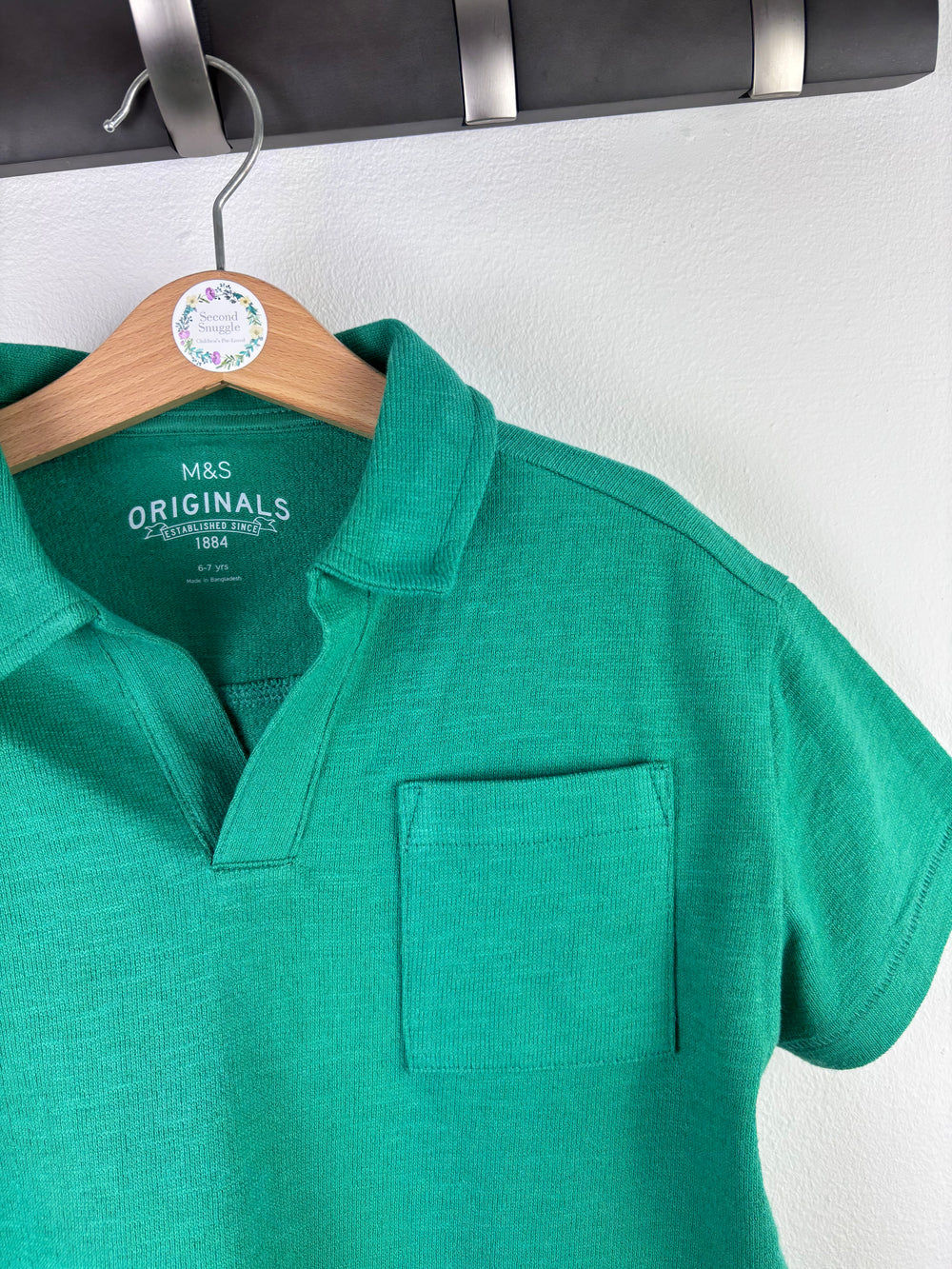 M&S Green Polo Top 6-7 Years-Tops-Second Snuggle Preloved