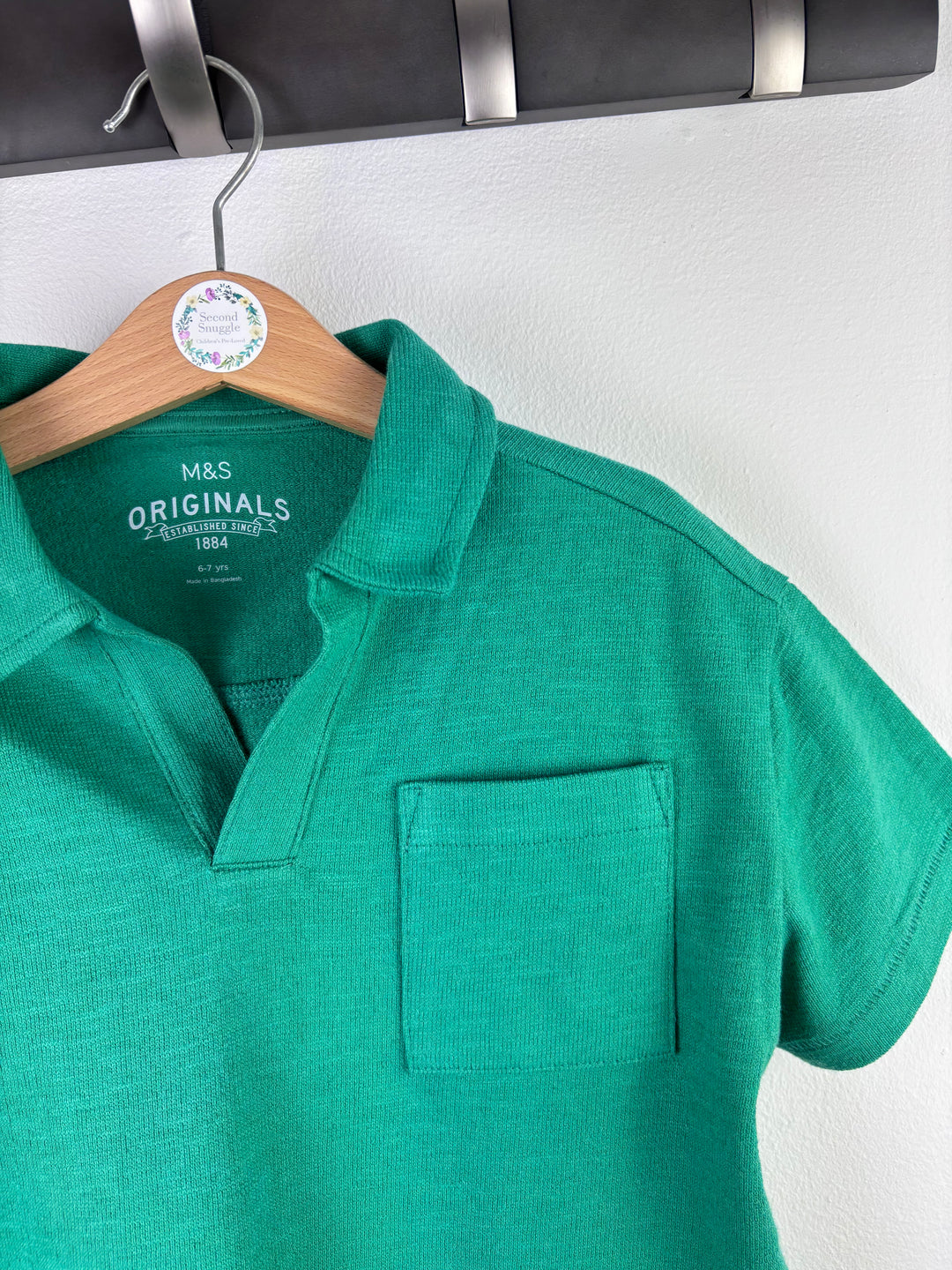 M&S Green Polo Top 6-7 Years-Tops-Second Snuggle Preloved