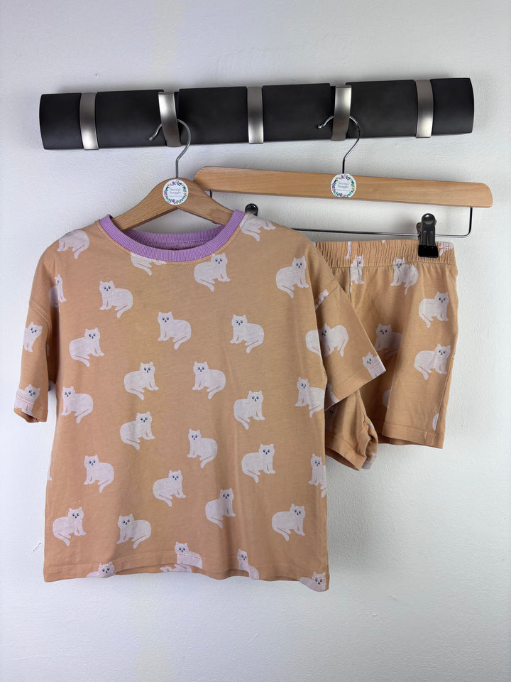 John Lewis Cat Pyjama Set 6 Years-Night Wear-Second Snuggle Preloved