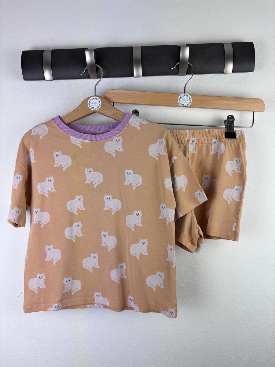 John Lewis Cat Pyjama Set 6 Years-Night Wear-Second Snuggle Preloved