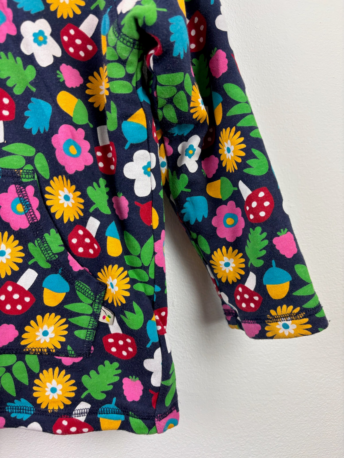Frugi Navy Woodland Print Soft Fleece Tunic 4-5 Years-Fleeces-Second Snuggle Preloved