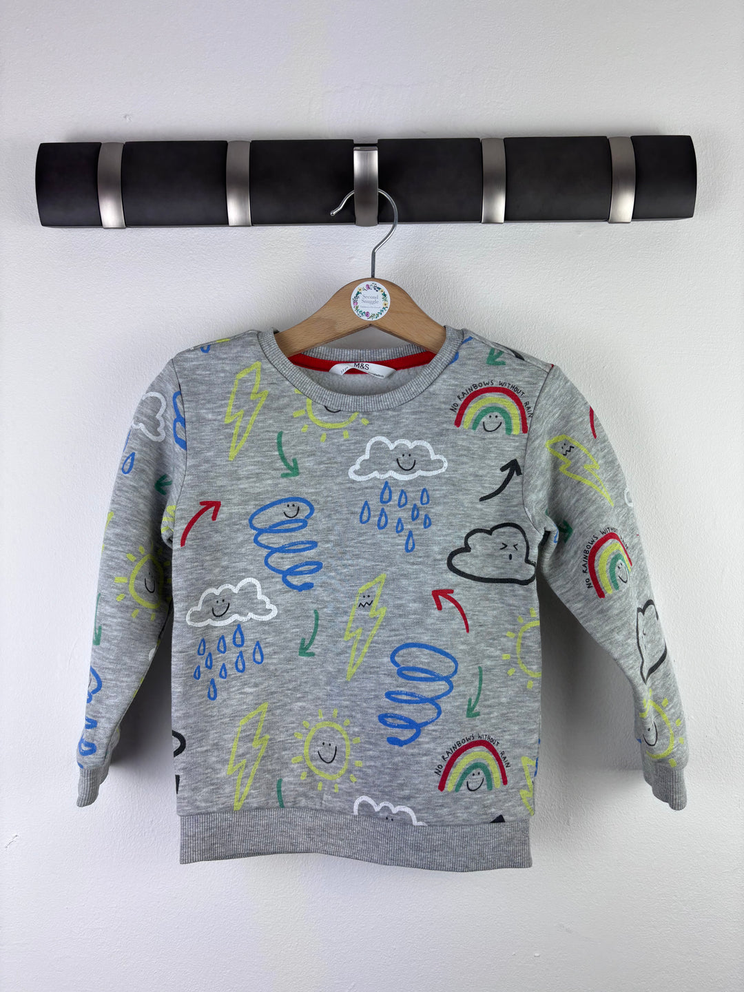 M&S Weather Print Sweatshirt 2-3 Years-Jumpers-Second Snuggle Preloved