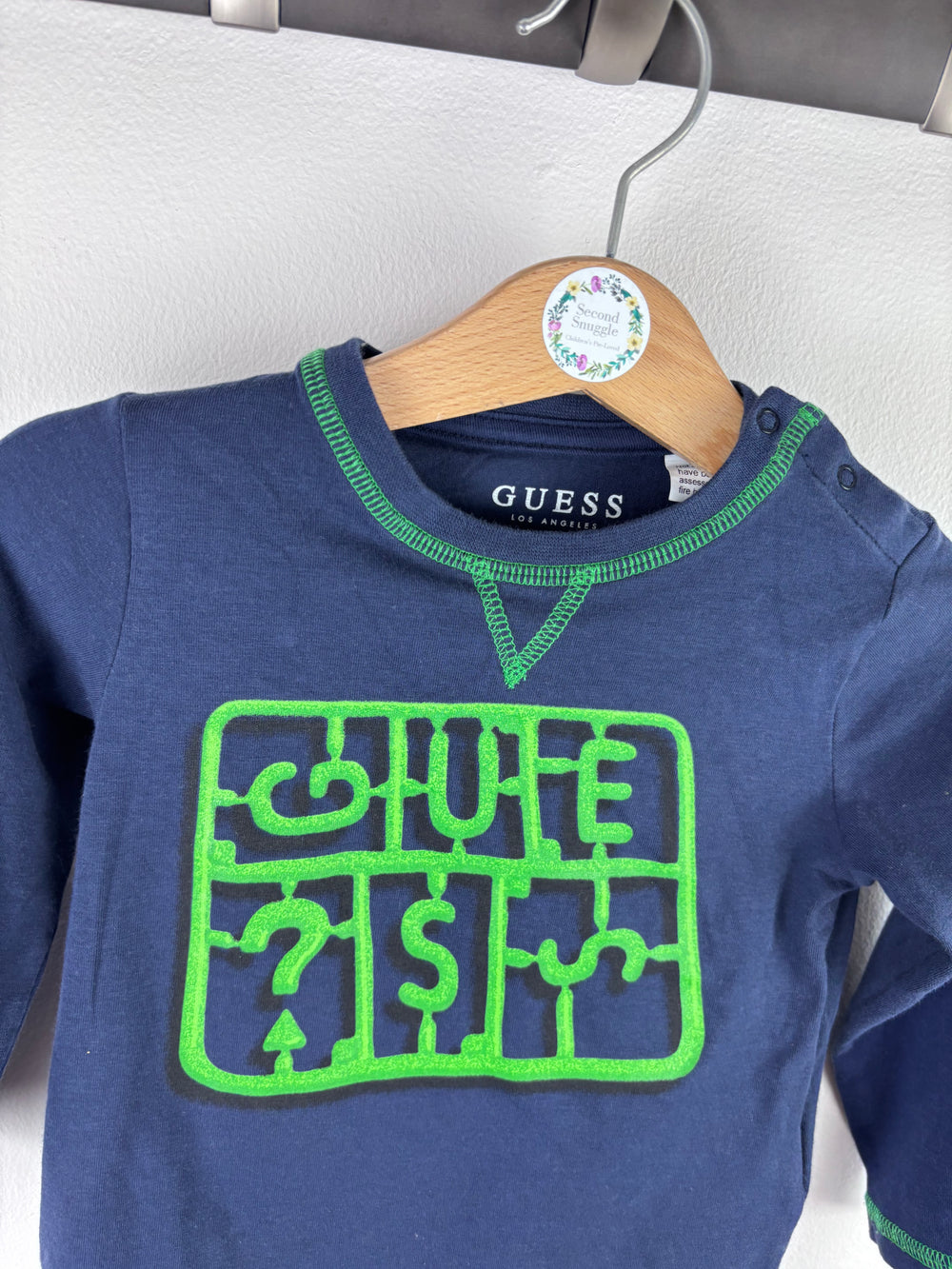 Guess Navy Long Sleeve Top 18 Months-Tops-Second Snuggle Preloved