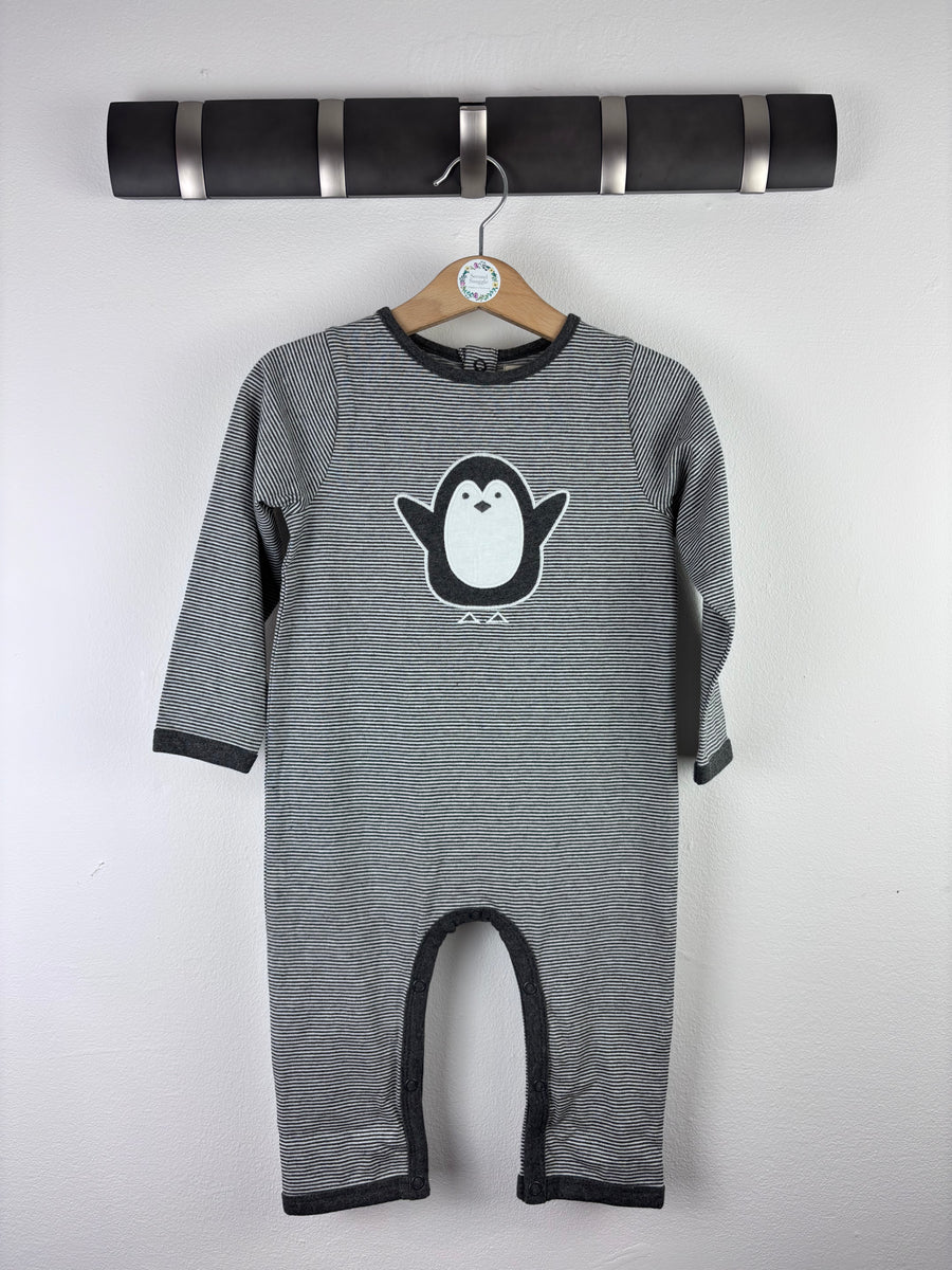 Lucy & Sam Penguin Sleepsuit 12-18 Months-Rompers-Second Snuggle Preloved