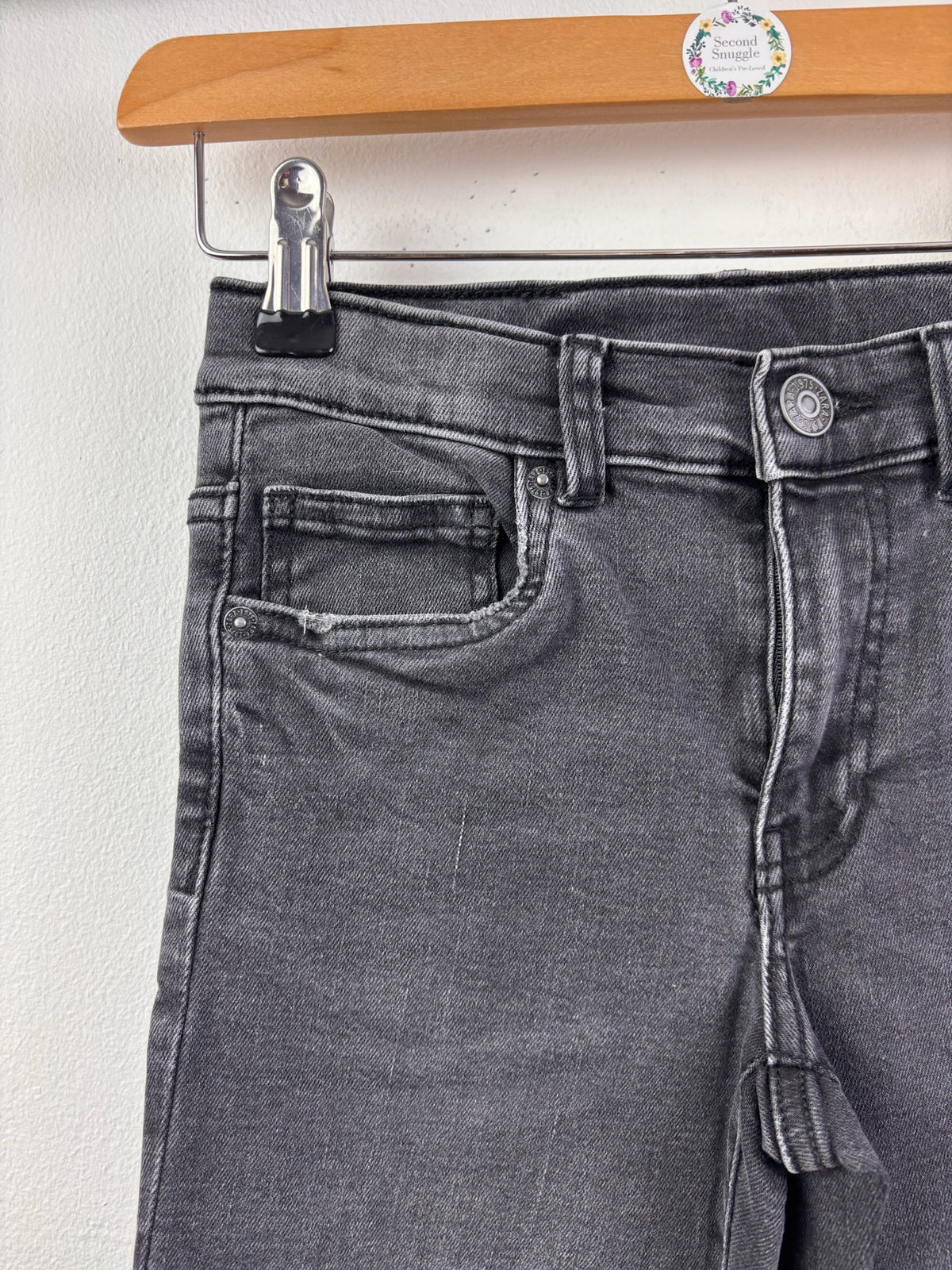Zara Washed Charcoal Jeans 9 Years-Trousers-Second Snuggle Preloved