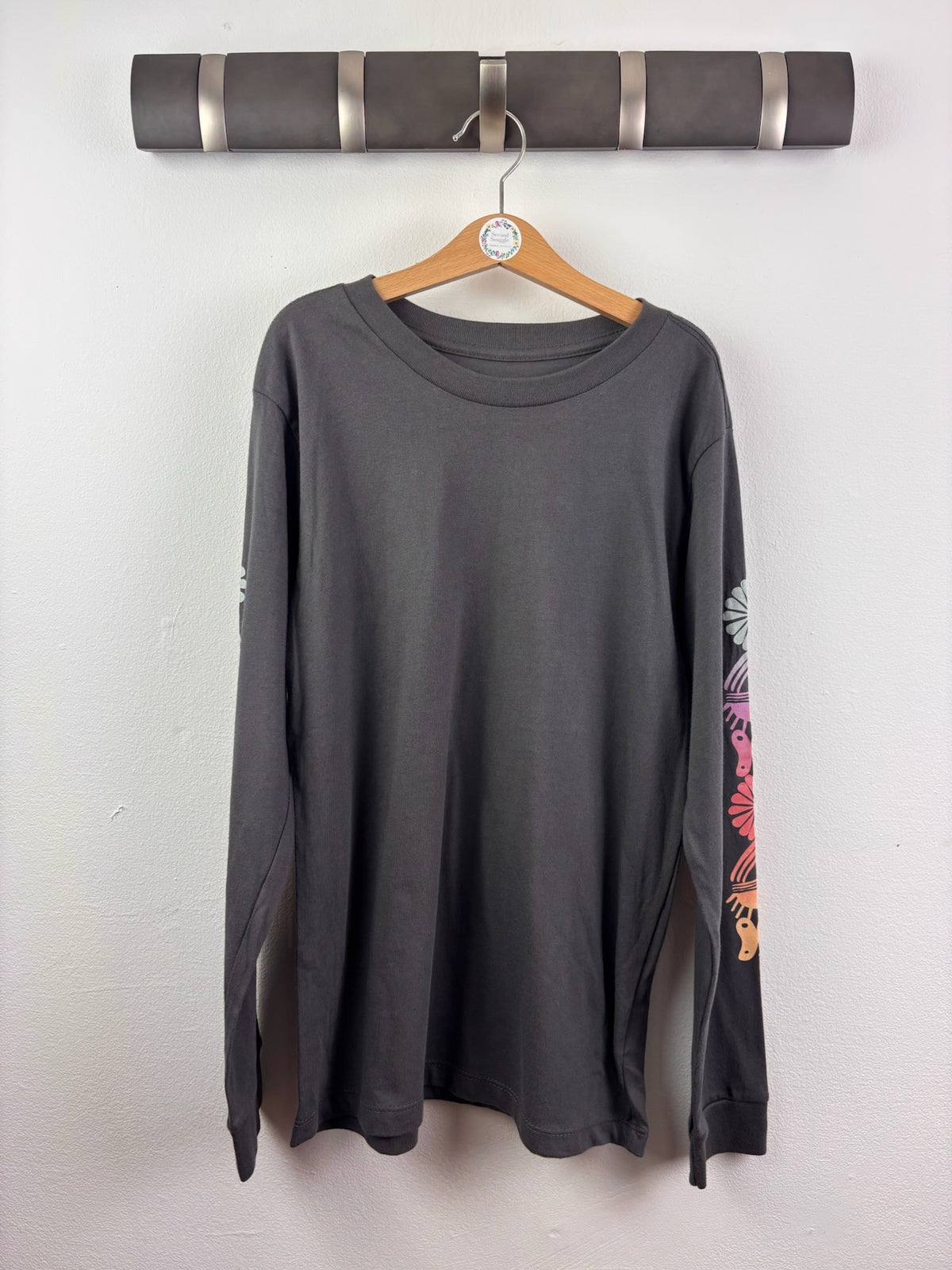 Tiny Whales Charcoal Enjoy The Little Things Long Sleeve Top 10 Years-Tops-Second Snuggle Preloved