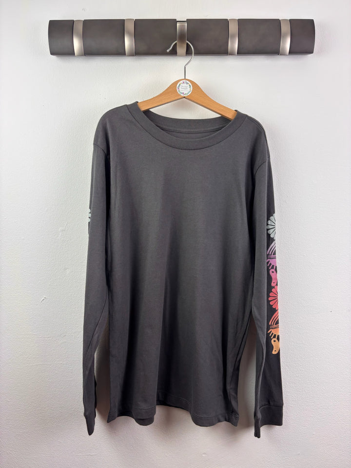 Tiny Whales Charcoal Enjoy The Little Things Long Sleeve Top 10 Years-Tops-Second Snuggle Preloved