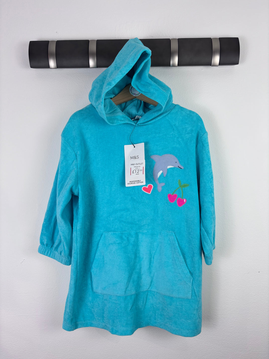 M&S Dolphin Hooded Towel 2-3 Years-Hoodies-Second Snuggle Preloved