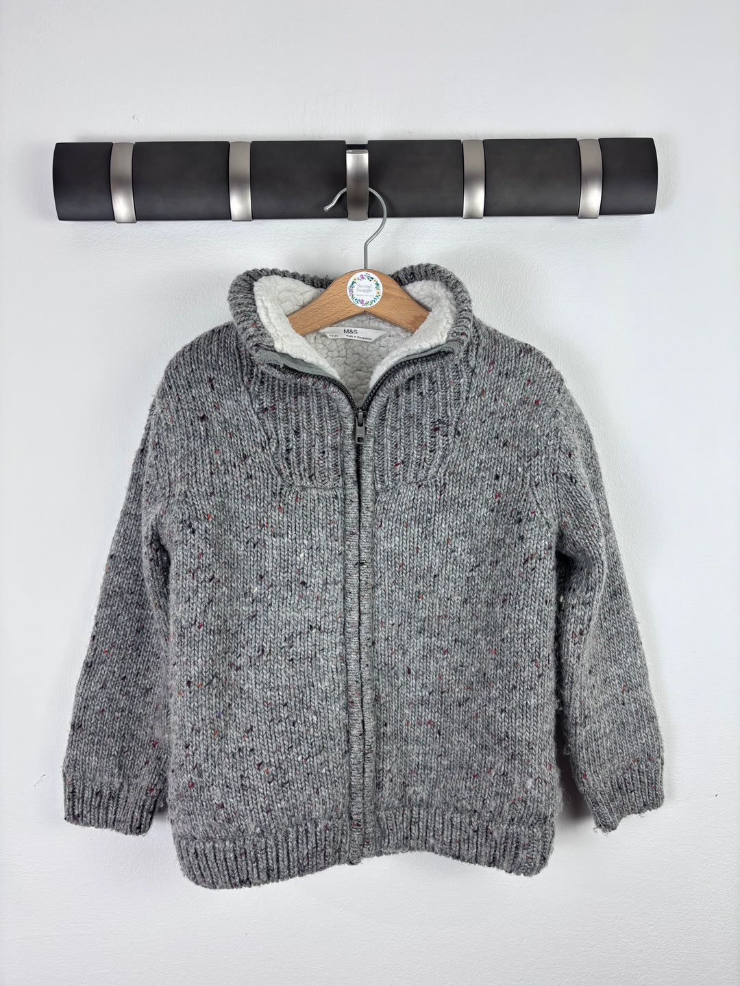 M&S Grey Knitted Cardigan 5-6 Years-Cardigans-Second Snuggle Preloved