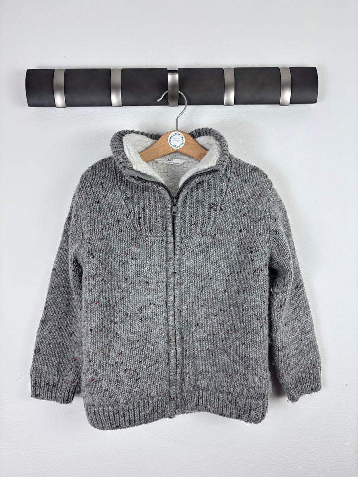 M&S Grey Knitted Cardigan 5-6 Years-Cardigans-Second Snuggle Preloved
