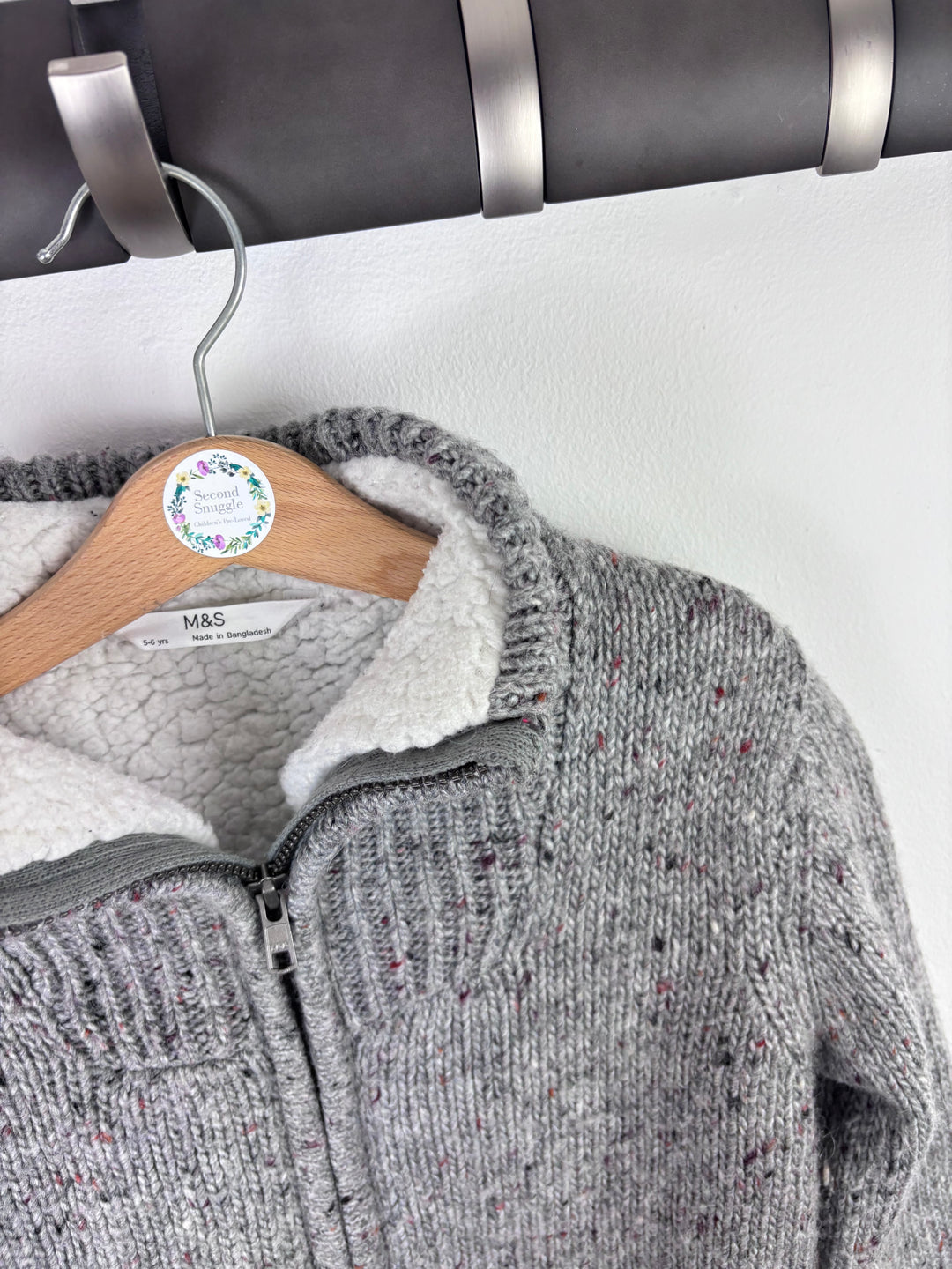 M&S Grey Knitted Cardigan 5-6 Years-Cardigans-Second Snuggle Preloved