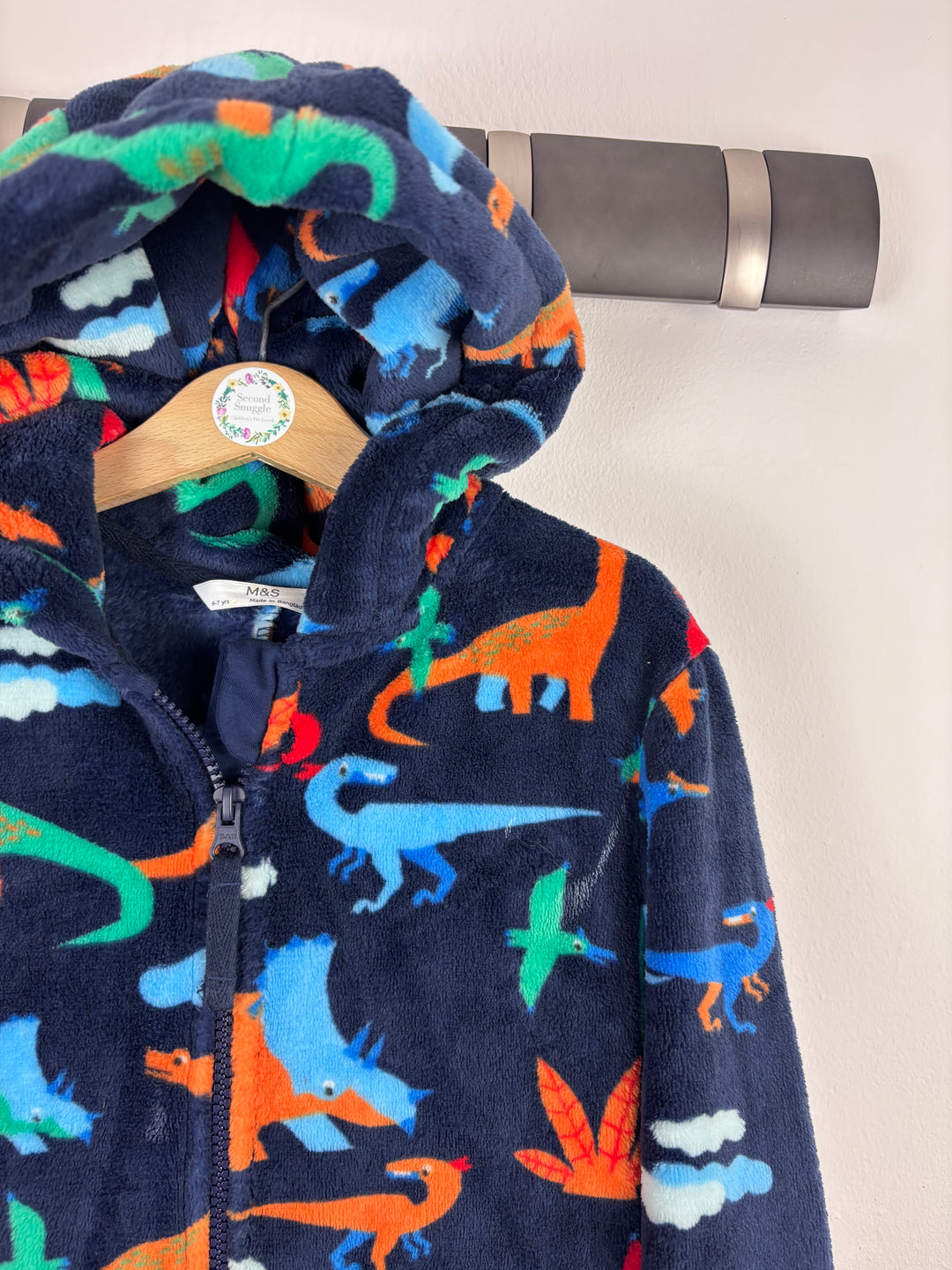 M&S Dinosaur Onesie 6-7 Years-All In One-Second Snuggle Preloved