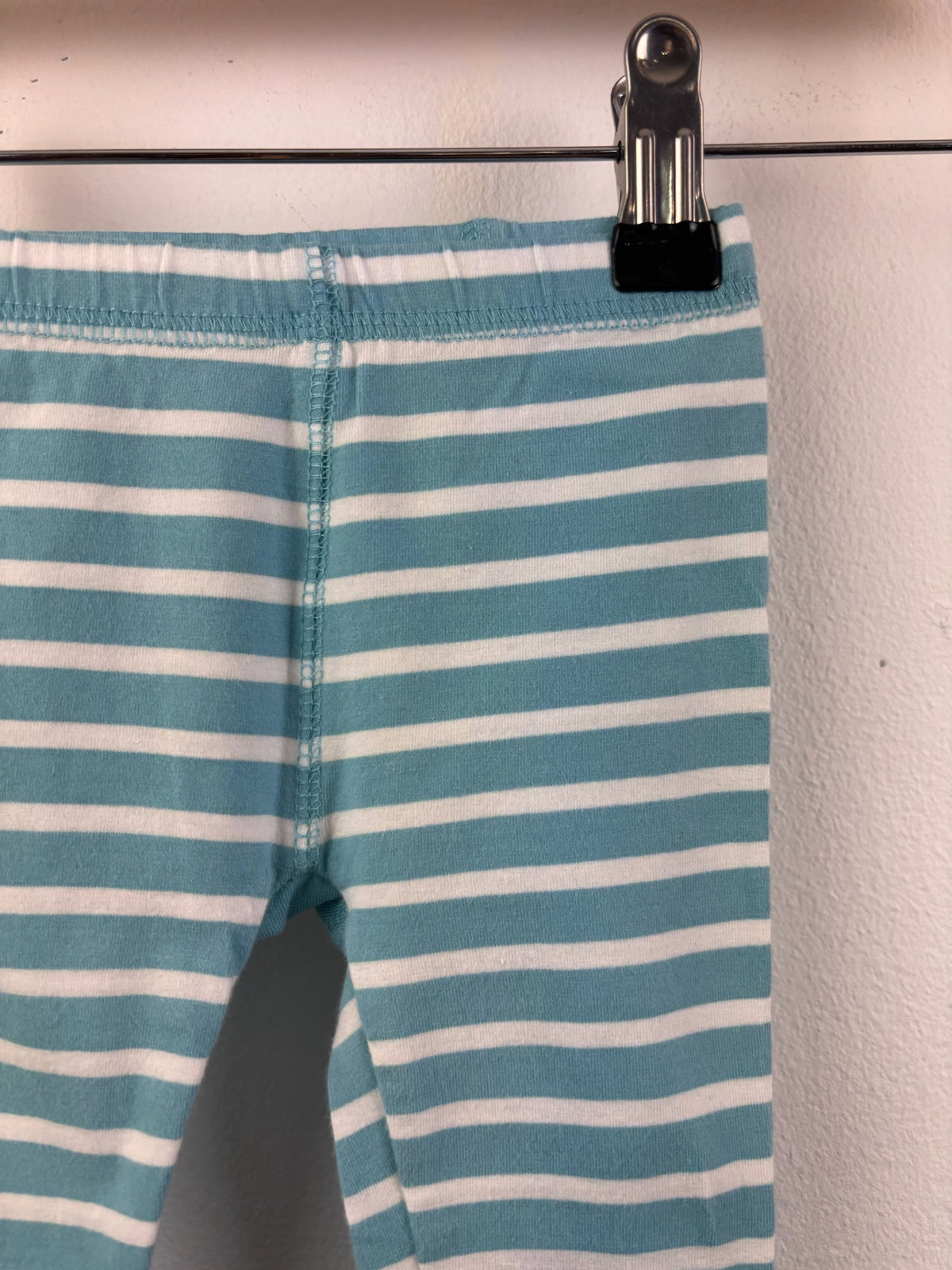 JoJo Maman Bébé Blue Striped Leggings With Elephant Bottom 3-6 Months-Leggings-Second Snuggle Preloved