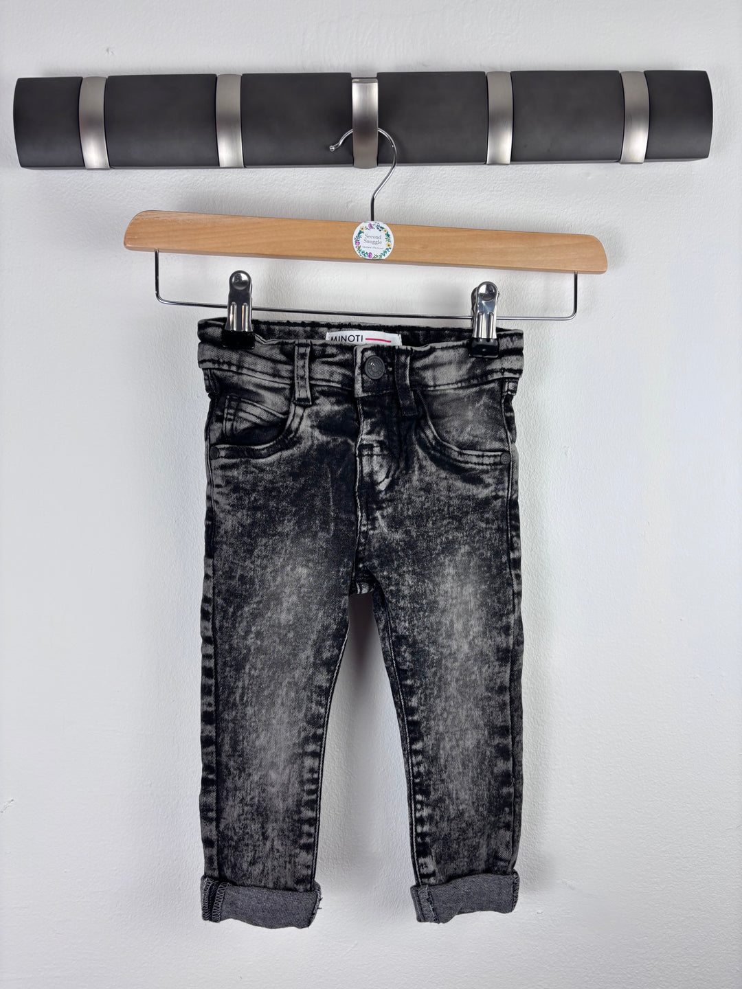 Minoti Black Jeans 9-12 Months