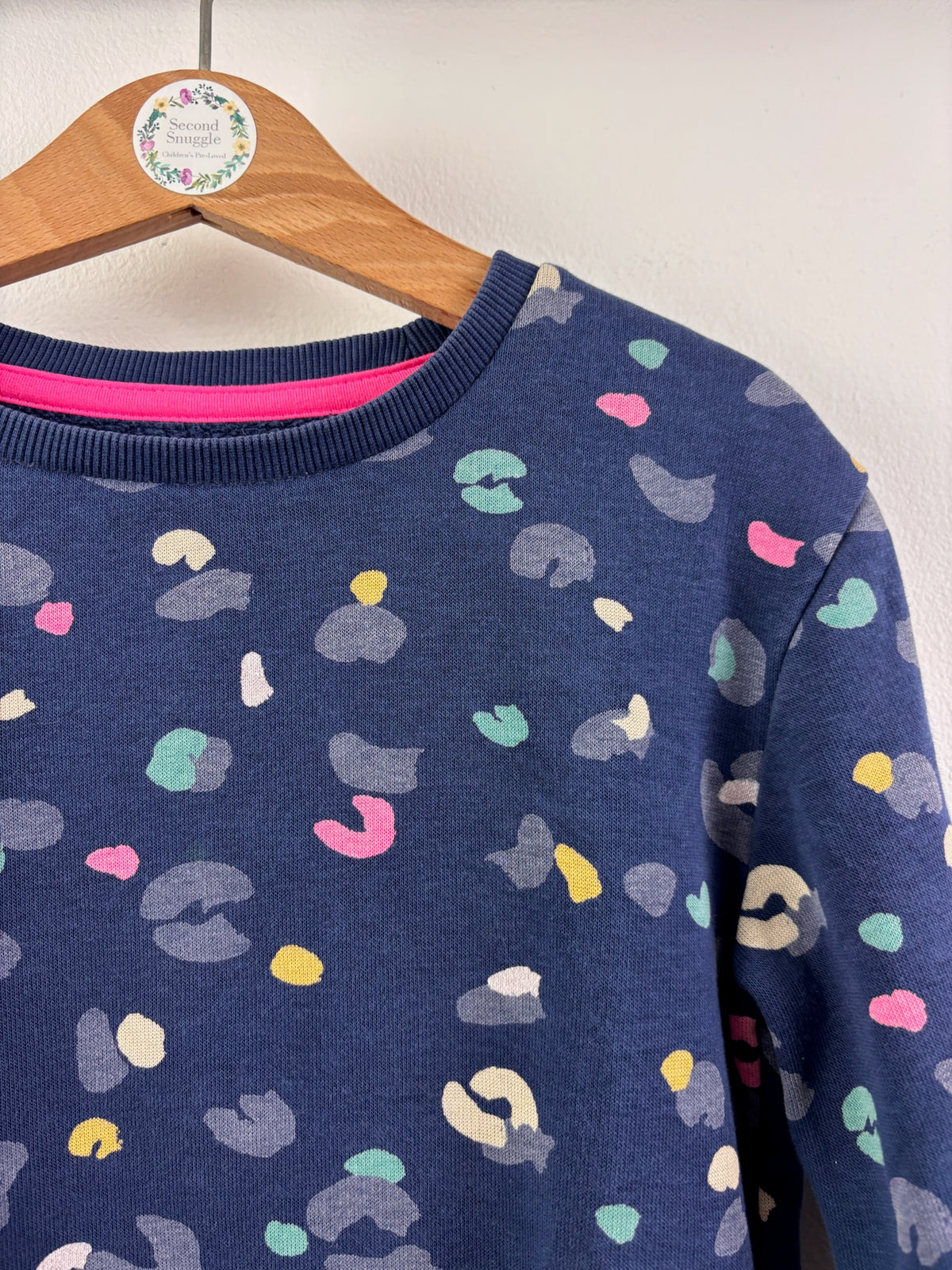M&S Navy Leopard Spot Sweatshirt 5-6 Years-Jumpers-Second Snuggle Preloved