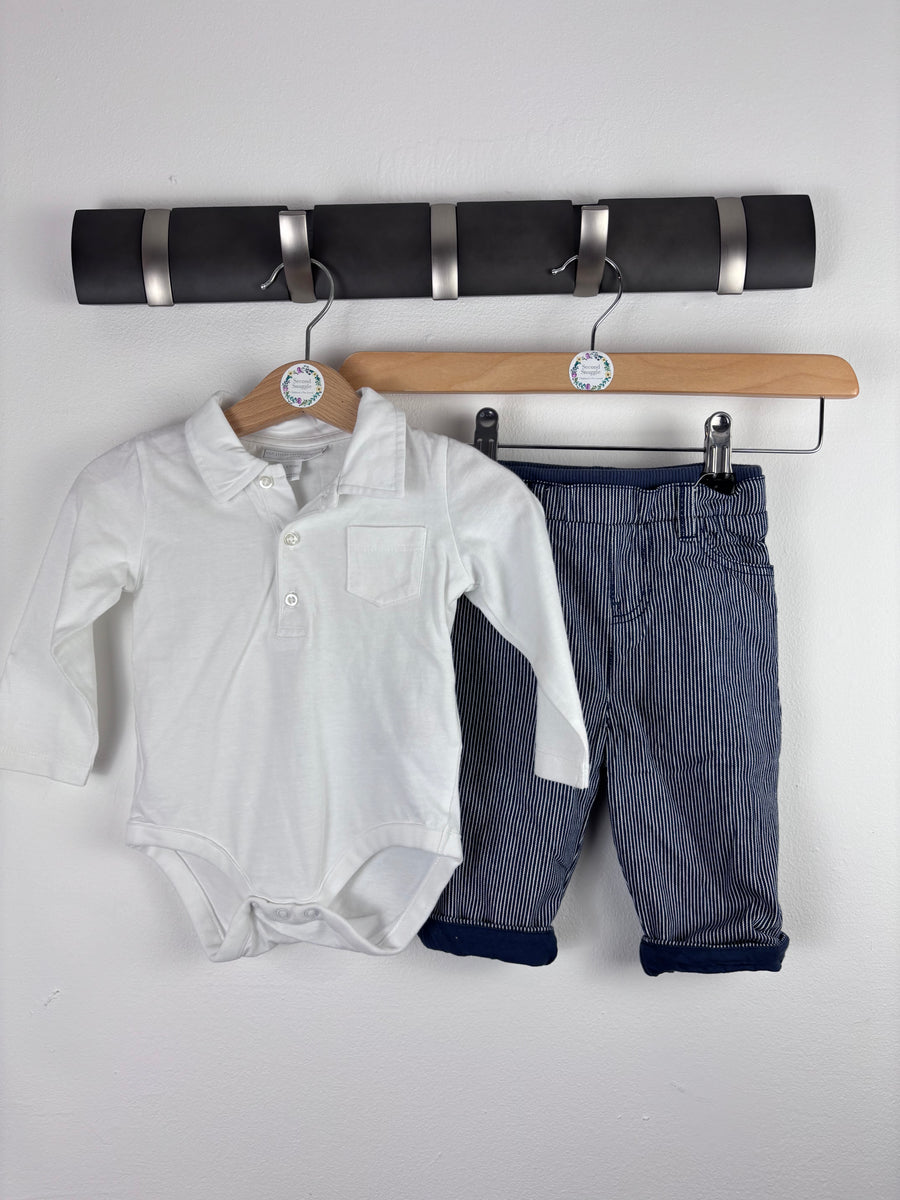 The Little White Company Bodysuit & Trousers Set 3-6 Months-Sets-Second Snuggle Preloved