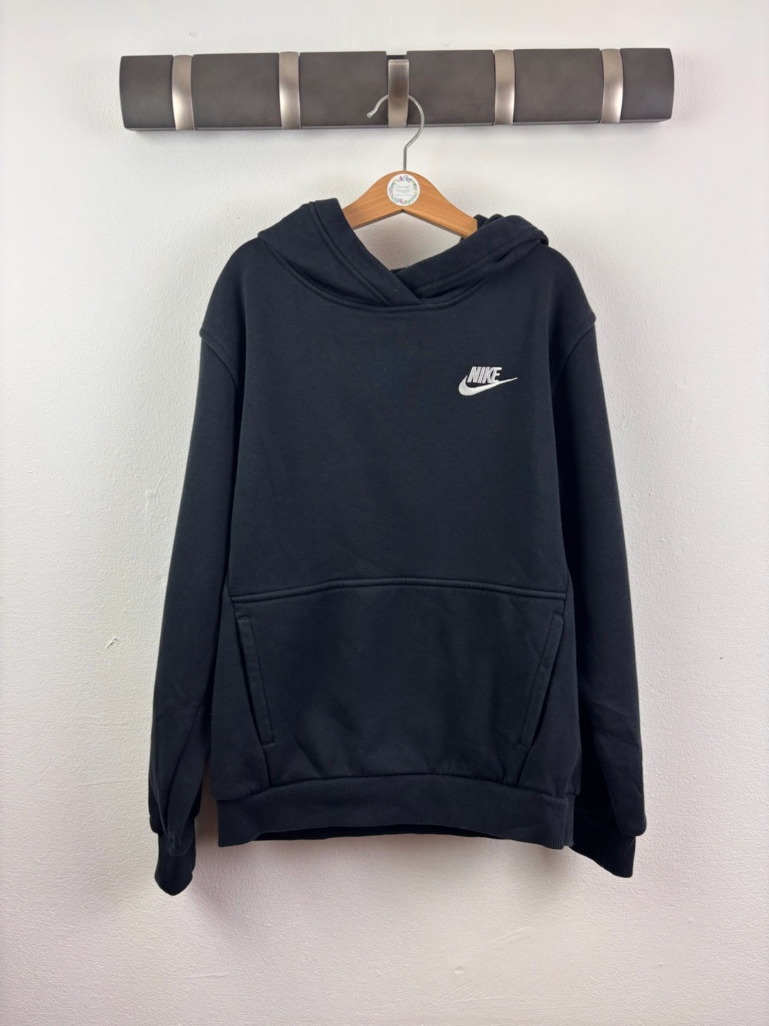 Nike Black Hoodie With Embroidered Logo Size M (10-12 Years)-Hoodies-Second Snuggle Preloved