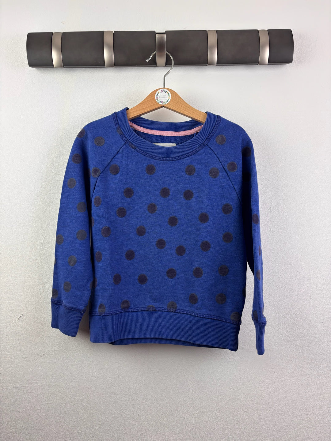 Johnnie b Blue Polka Dot Sweatshirt 6-7 Years-Jumpers-Second Snuggle Preloved