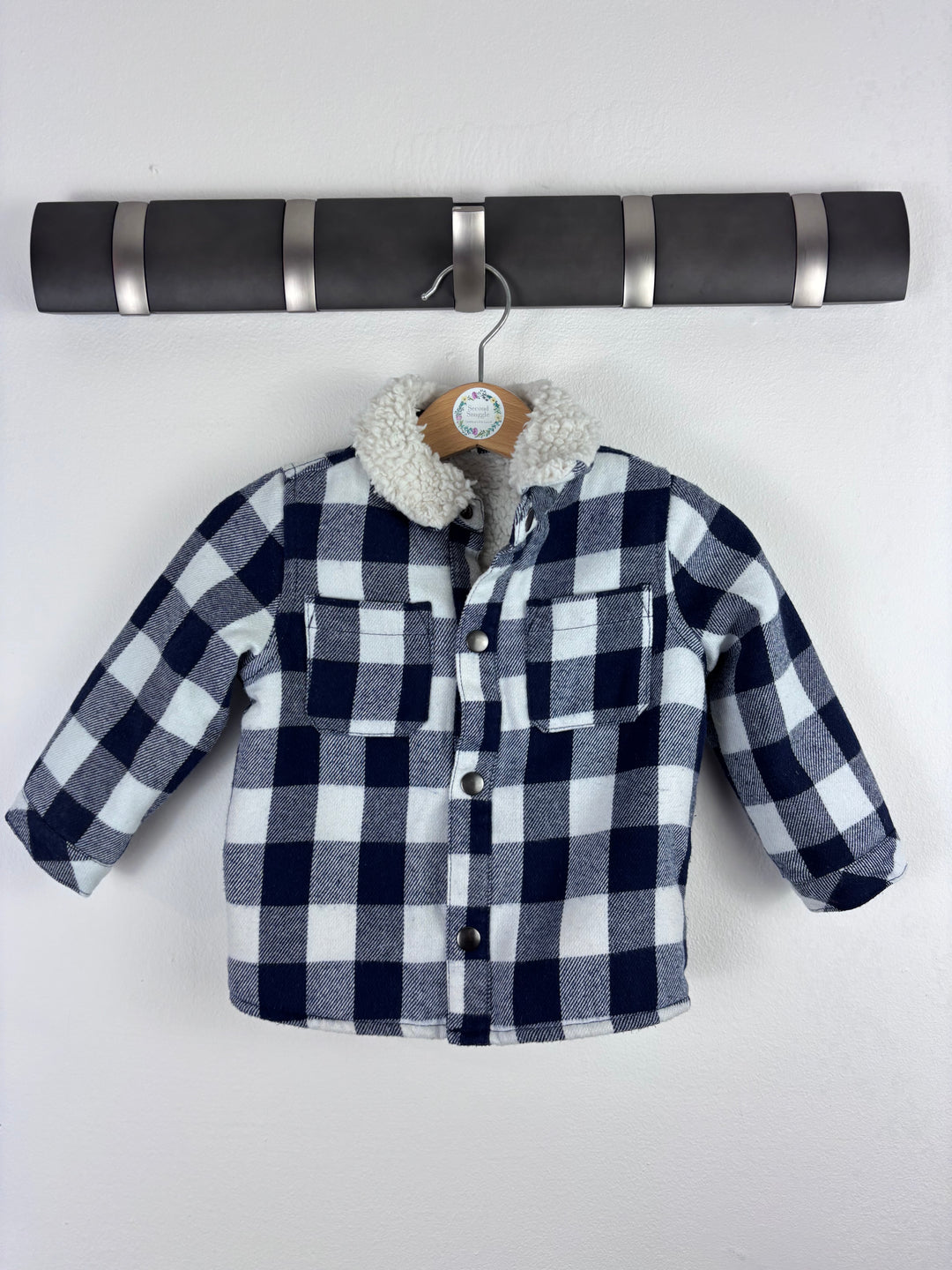 Tu Checked Fleece Jacket 6-9 Months-Jackets-Second Snuggle Preloved