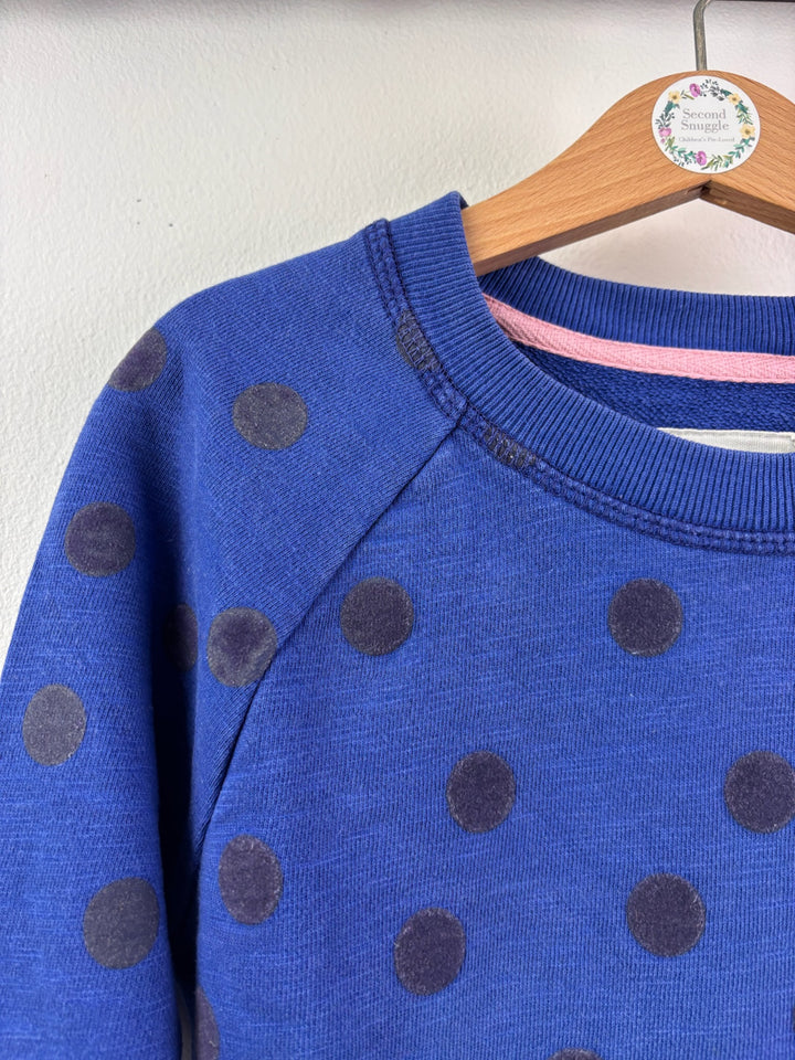 Johnnie b Blue Polka Dot Sweatshirt 6-7 Years-Jumpers-Second Snuggle Preloved