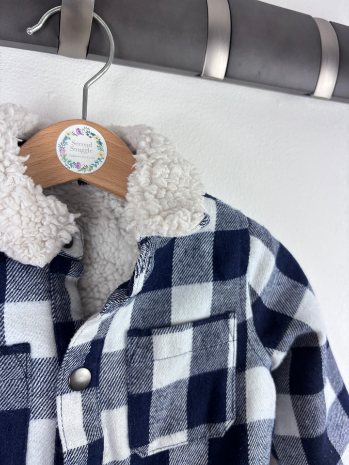 Tu Checked Fleece Jacket 6-9 Months-Jackets-Second Snuggle Preloved