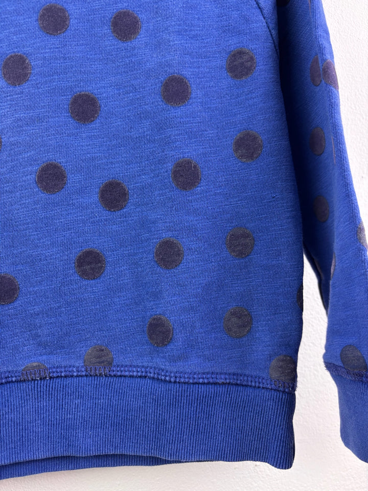 Johnnie b Blue Polka Dot Sweatshirt 6-7 Years-Jumpers-Second Snuggle Preloved
