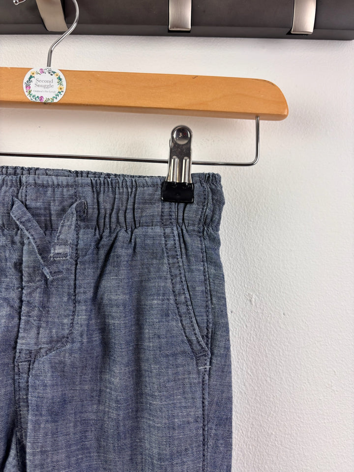 Gap Blue Chambray Pull On Trousers 18-24 Months-Trousers-Second Snuggle Preloved