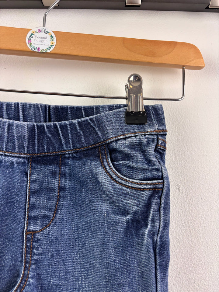 John Lewis Mid Blue Pull On Slim Jeans With Adjustable Waist 2 Years-Trousers-Second Snuggle Preloved