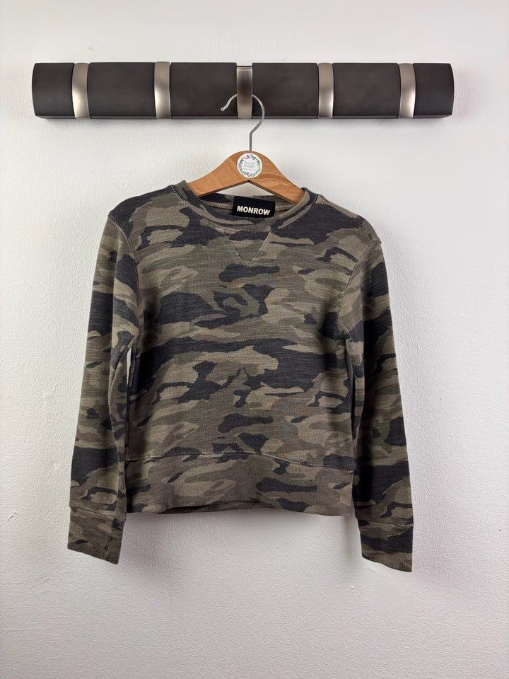 Monrow Olive Camo Long Sleeve Sweatshirt 2 Years-Tops-Second Snuggle Preloved
