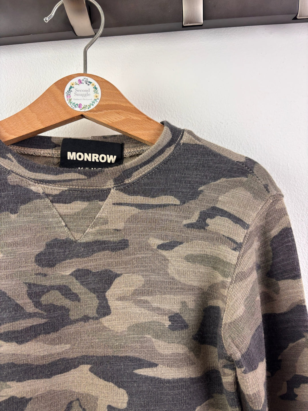 Monrow Olive Camo Long Sleeve Sweatshirt 2 Years-Tops-Second Snuggle Preloved