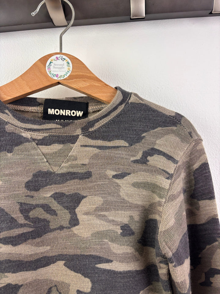 Monrow Olive Camo Long Sleeve Sweatshirt 2 Years-Tops-Second Snuggle Preloved