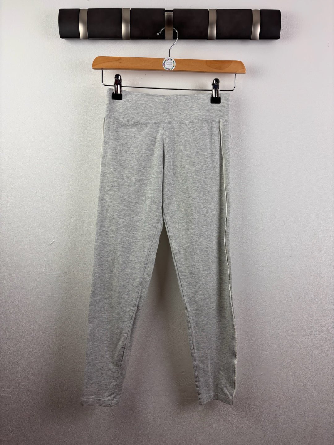 M&amp;S Grey Marl Leggings with Side Stripe 10-11 Years-Leggings-Second Snuggle Preloved